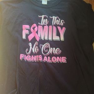 Cancer Tshirt Breast Cancer black Large